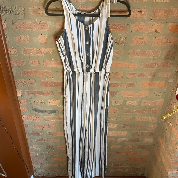 Discovery Pants - NEW! discovery > striped tie shoulder jumpsuit